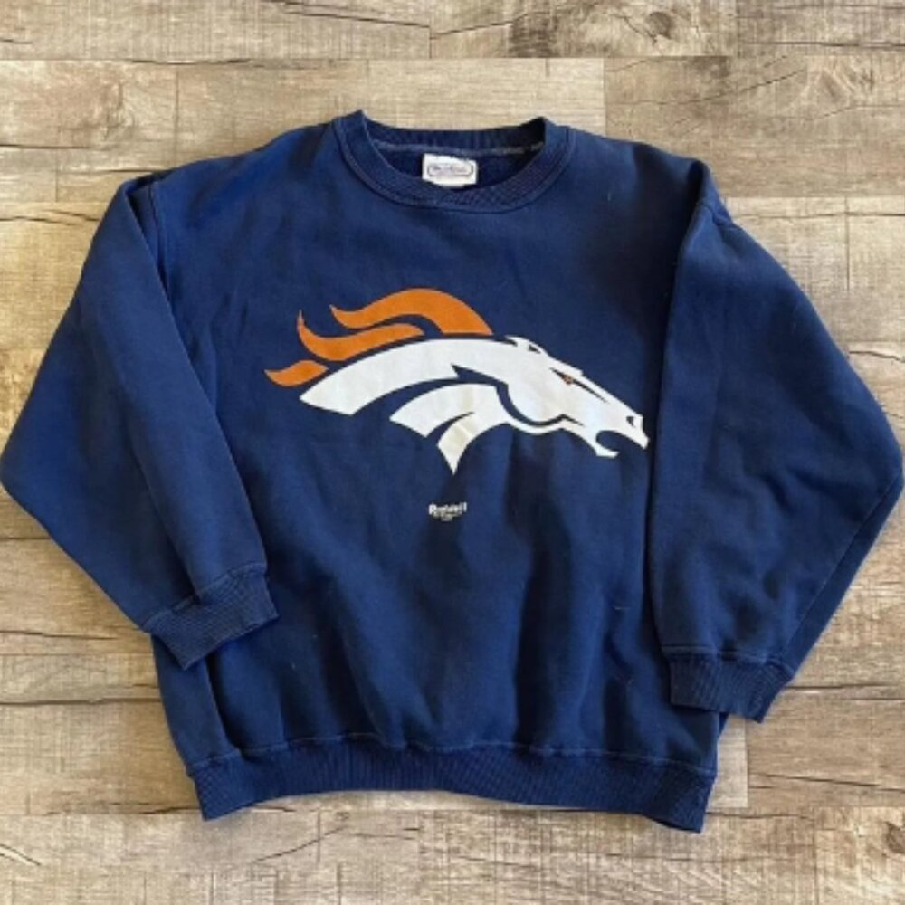 Vintage 1998 Denver Broncos Football Sweatshirt, Denver Broncos NFL Shirt Tee - Picture 1 of 2